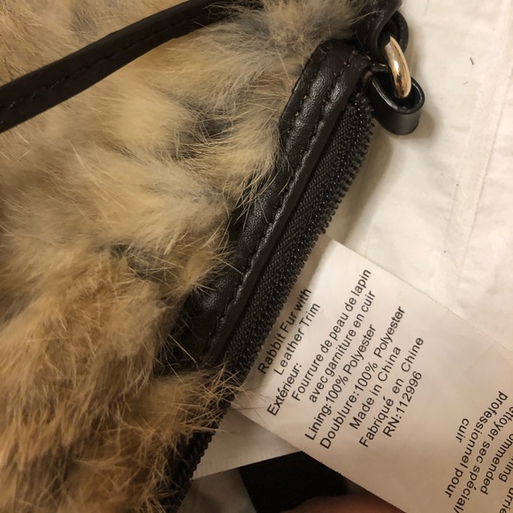 SOLD - Rabbit Fur with Leather Trim - Hand Bag - Picture 6 of 7